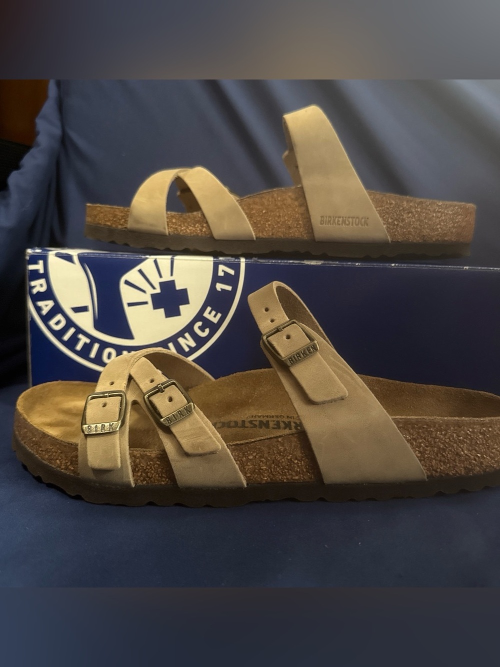 NIB Birkenstock Franca Oiled Leather Tobacco Brown-39 Tried on only